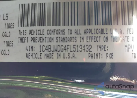 2015 Jeep Wrangler Unlimited Sport из США, поврежденный, VIN 1C4BJWDG4FL519432